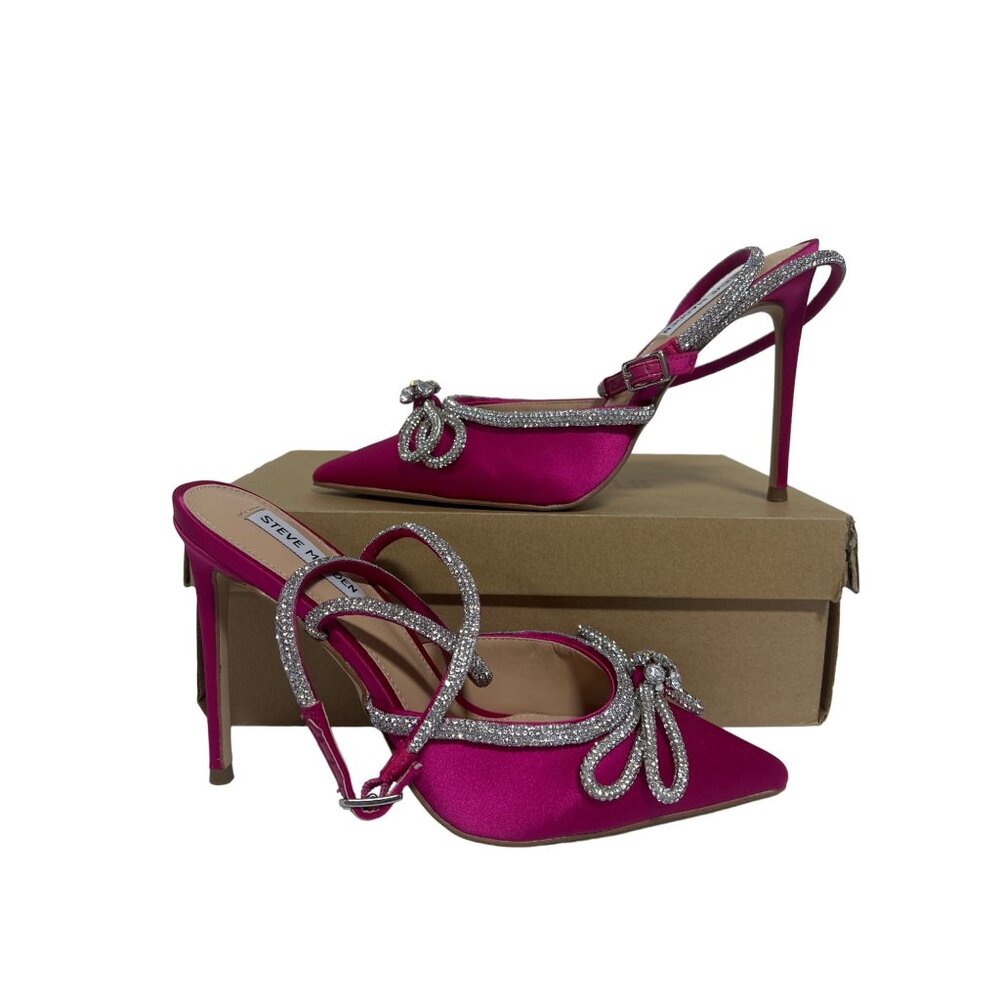 Steve Madden Viable Pump (Pink) Women's Shoes Satin Pointed Toe 8.5
